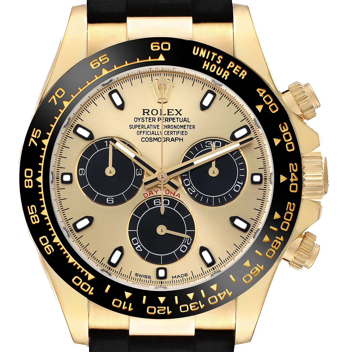 Daytona Pikachu 40mm Yellow Gold Champagne Dial Mens Watch 116518