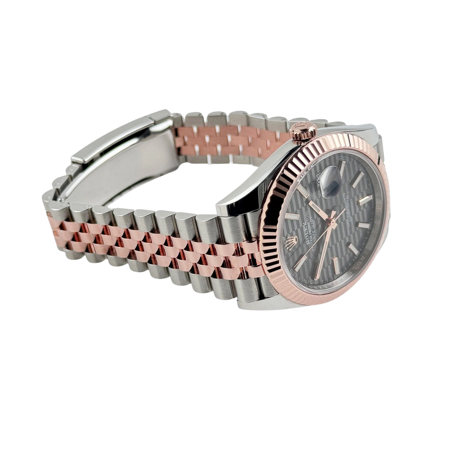 Datejust 41 126331 Rose Gold Stainless Steel Grey Motif Dial Jubilee
