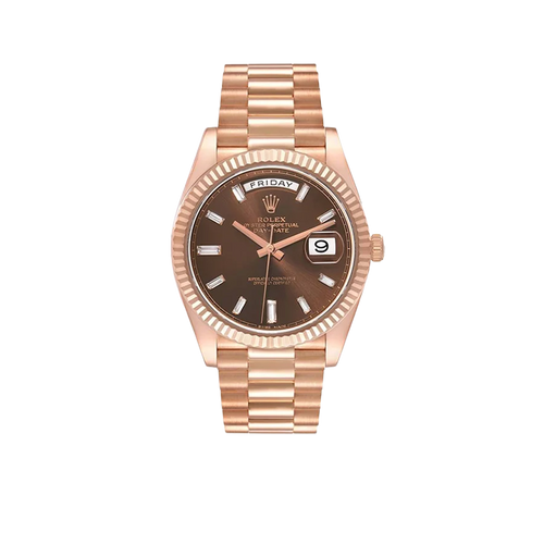 President Day-Date 40mm Rose Gold Chocolate Diamond Watch 228235