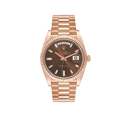President Day-Date 40mm Rose Gold Chocolate Diamond Watch 228235