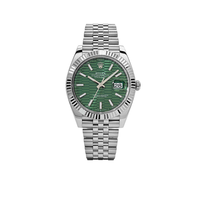 Datejust 41 126334 Stainless Steel Green Motif Dial Jubilee