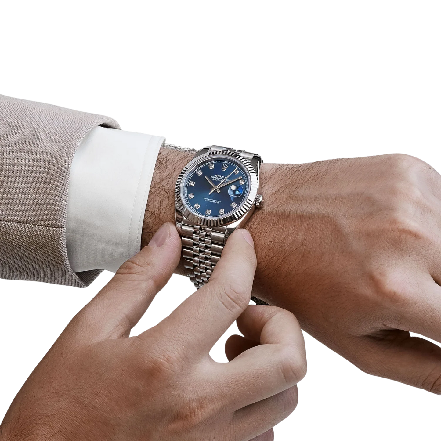 Datejust 36mm Steel & White Gold Blue Dial Diamonds m126334-0016