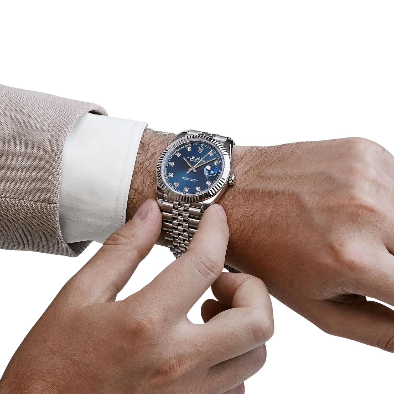 Datejust 36mm Steel & White Gold Blue Dial Diamonds m126334-0016