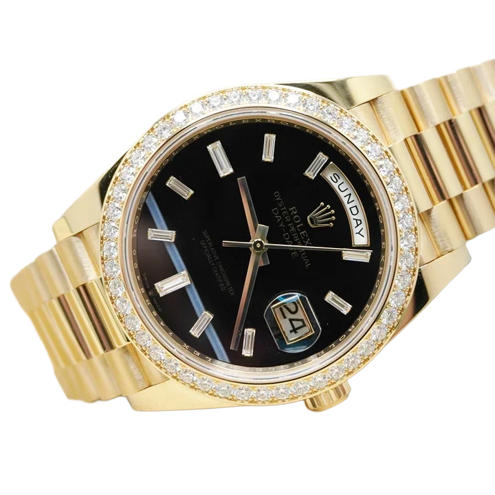 Day-Date 40 Presidential 228348RBR Diamond Bezel Baguette Onyx Dial