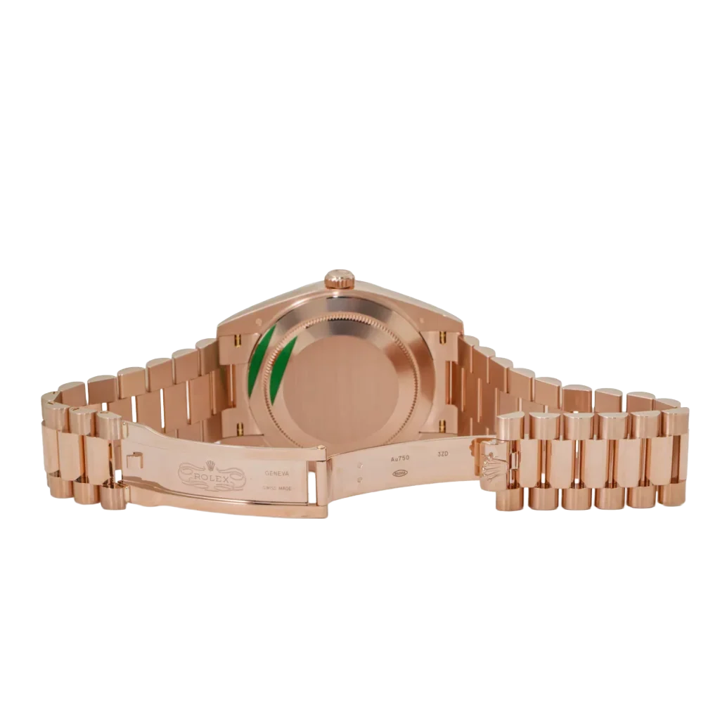 Day-Date 40 228345 Rose Gold Black Dial Diamond Bezel
