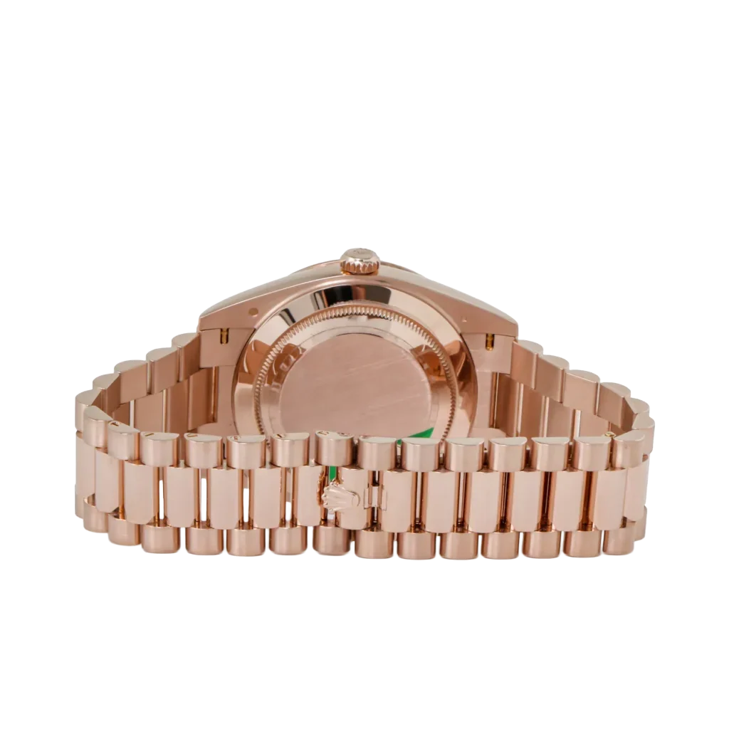 Day-Date 40 228345 Rose Gold Black Dial Diamond Bezel