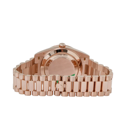 Day-Date 40 228345 Rose Gold Black Dial Diamond Bezel
