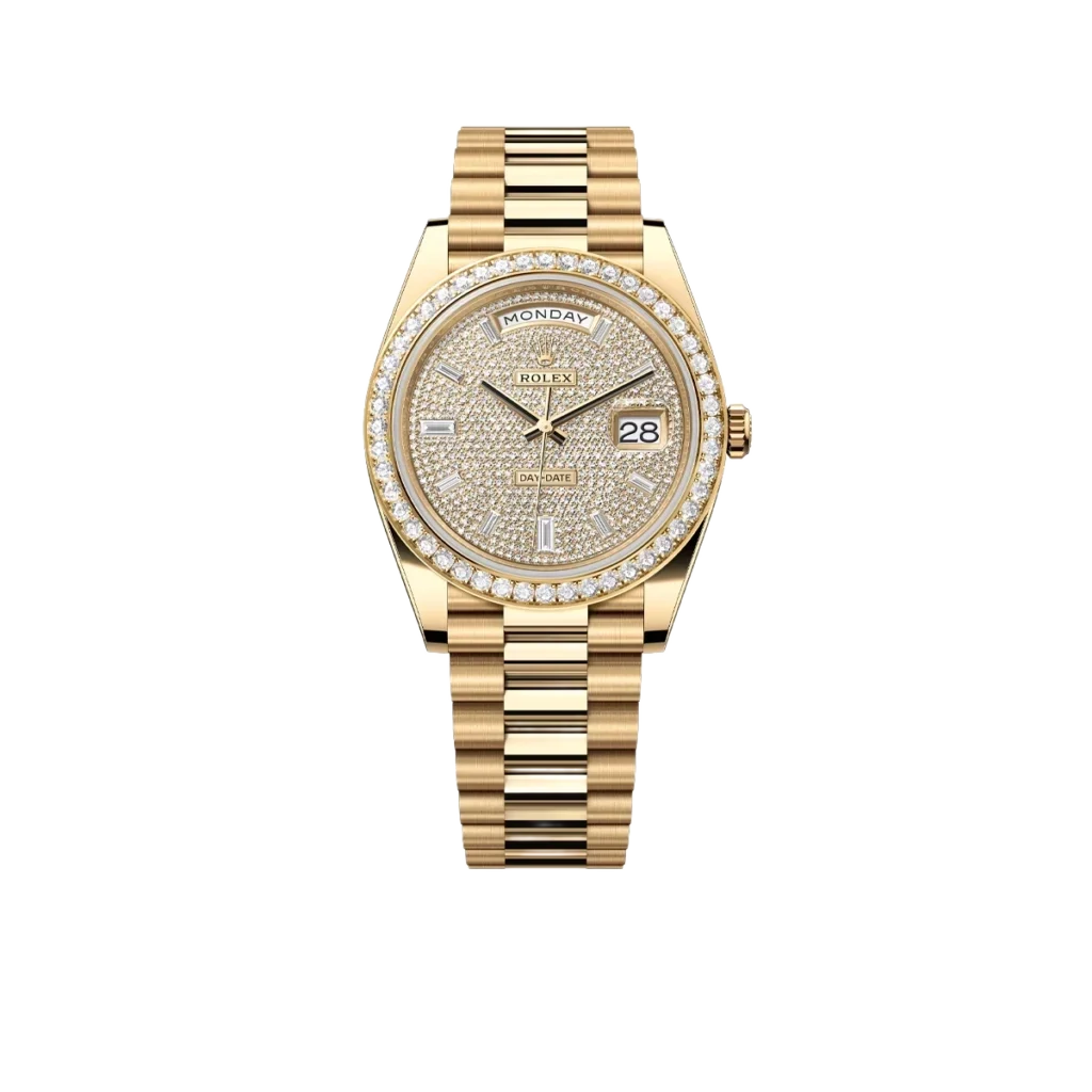 Day-Date 40 228348RBR Yellow Gold Diamond Dial Diamond Bezel