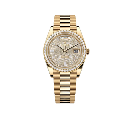 Day-Date 40 228348RBR Yellow Gold Diamond Dial Diamond Bezel