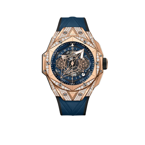Big Bang Unico Sang Bleu II King Gold Blue Pavé 45mm 418.OX.5108.RX.1604.MXM20
