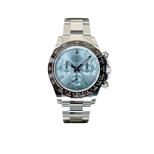 Daytona 40mm 116506 Platinum Ice Blue Diamond Baguette Dial