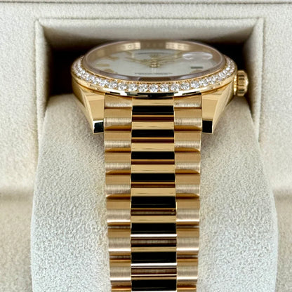 Day-Date 40 228348RBR Yellow Gold Diamond Bezel White Dial