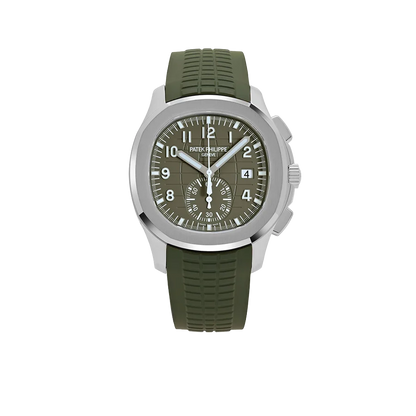 Aquanaut 42mm 5968G-010 Chronograph White Gold Khaki Green Dial