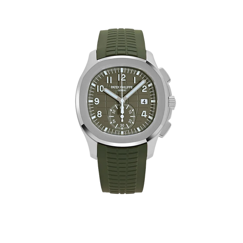 Aquanaut 42mm 5968G-010 Chronograph White Gold Khaki Green Dial