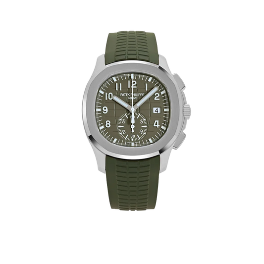 Aquanaut 42mm 5968G-010 Chronograph White Gold Khaki Green Dial