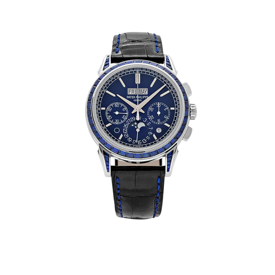 Grand Complications 41mm 5271/11P-010 Perpetual Calendar Chronograph Platinum Baguette Sapphires