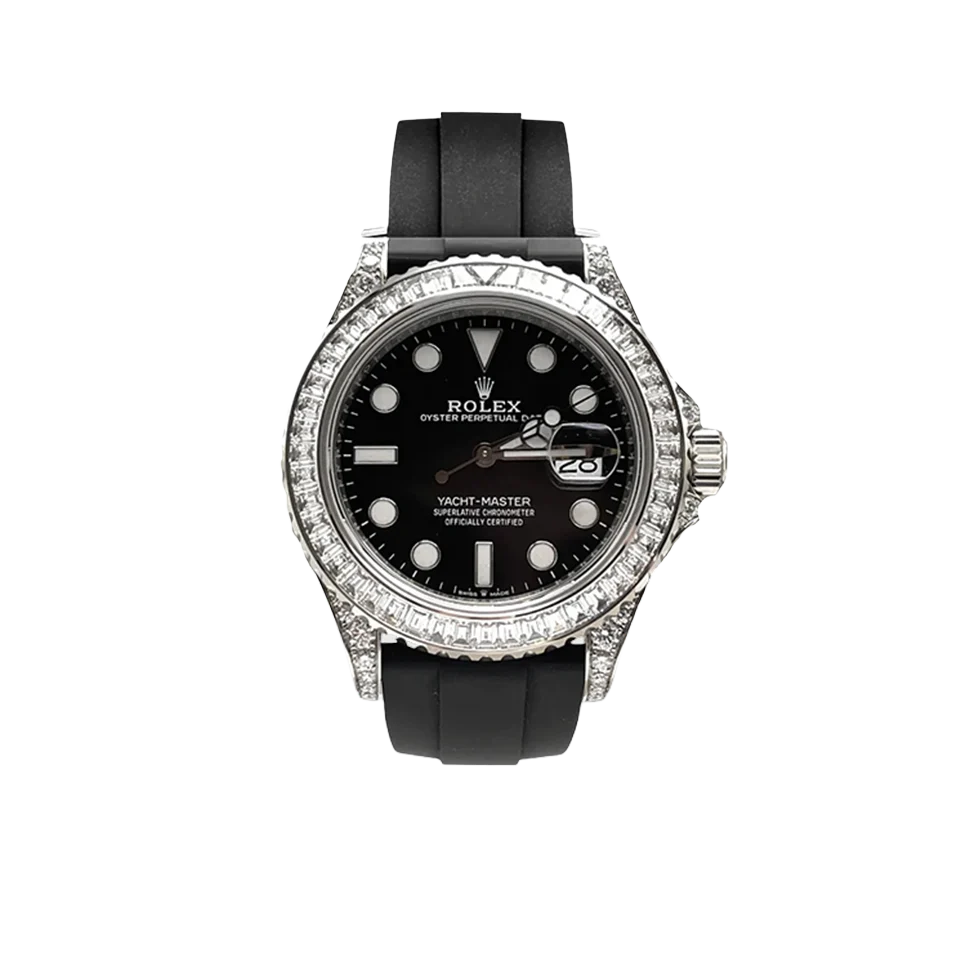 Yacht-Master 42mm White Gold and Diamond-Set / Black / Oysterflex