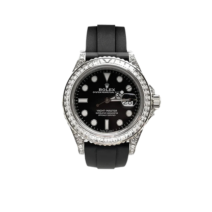 Yacht-Master 42mm White Gold and Diamond-Set / Black / Oysterflex