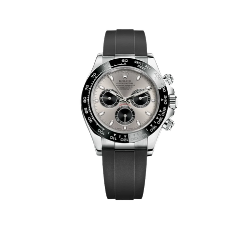 Daytona 40mm 116519 White Gold Steel Index Black Oysterflex Rubber Strap