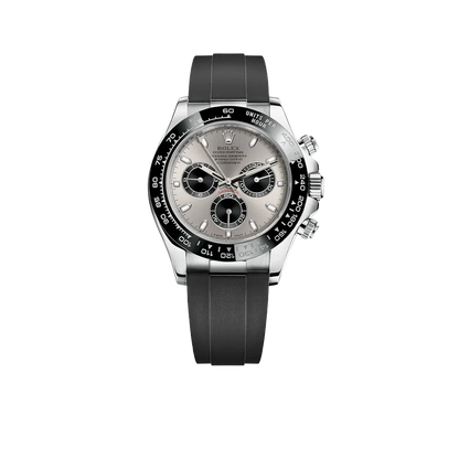 Daytona 40mm 116519 White Gold Steel Index Black Oysterflex Rubber Strap (Super Clone)