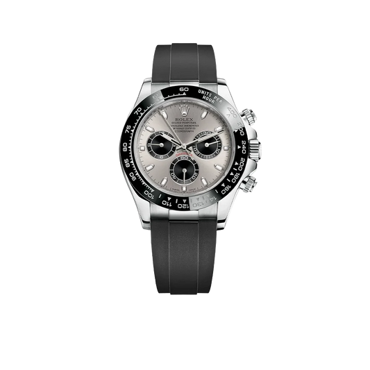 Daytona 40mm 116519 White Gold Steel Index Black Oysterflex Rubber Strap (Super Clone)