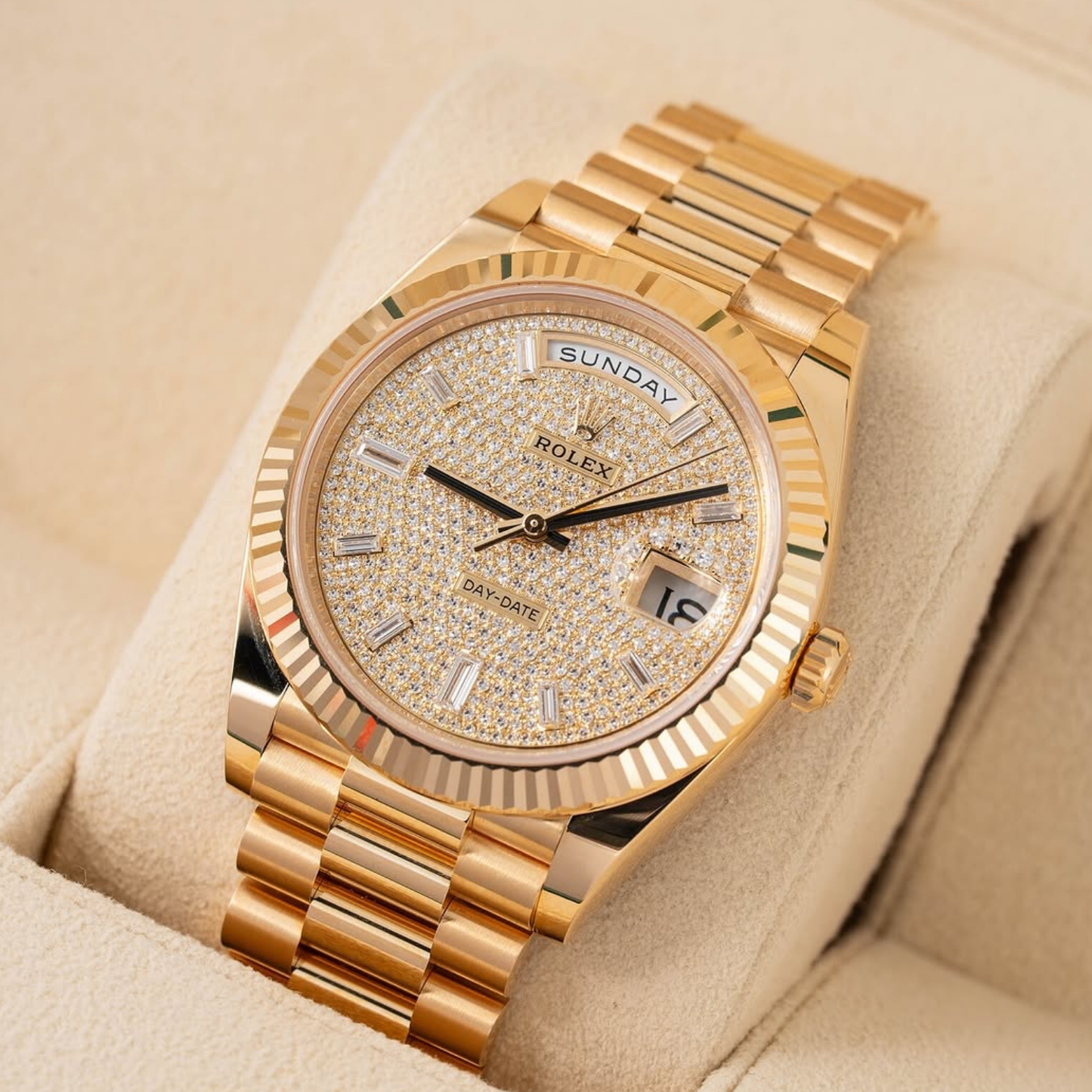 Day-Date 40 President Yellow Gold Diamond Paved Dial 228238-0054