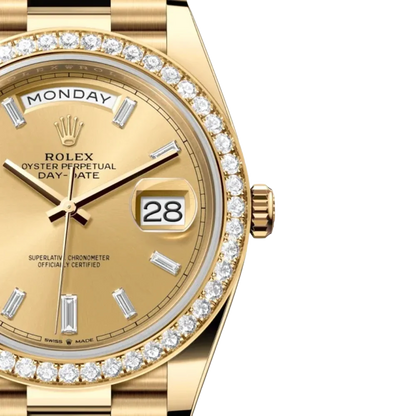 Day-Date 40mm 228348RBR Yellow Gold Diamond Bezel Champagne Diamond Dial