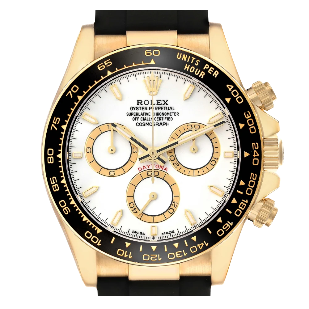 Daytona 40mm Yellow Gold White Dial Mens Watch 126518