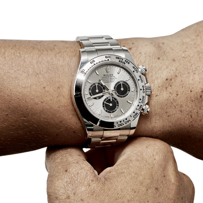 Daytona 40 mm White Gold Silver Dial Mens Watch M126509-0003