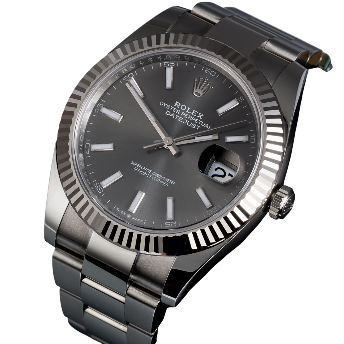 Datejust 41 mm Stainless Steel Slate Dial Oyster M126334-0013 New
