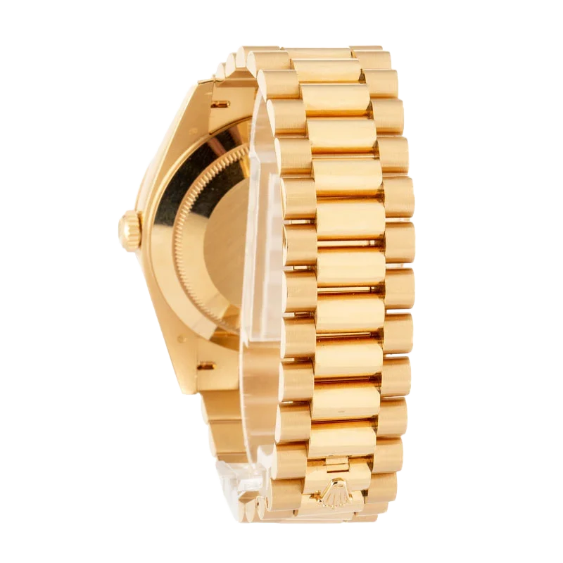 Day-Date 40 228348RBR Yellow Gold Diamond Bezel Champagne Roman Dial
