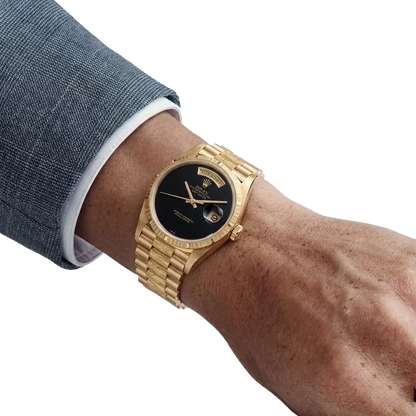 Day-Date 36mm 18248 18k Yellow Gold Presidential Bracelet Black Onyx Dial