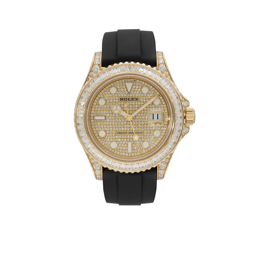 Yacht-Master 226668TBR, 18K Yellow Gold, Pave Index Dial, Oysterflex Bracelet, 42 mm
