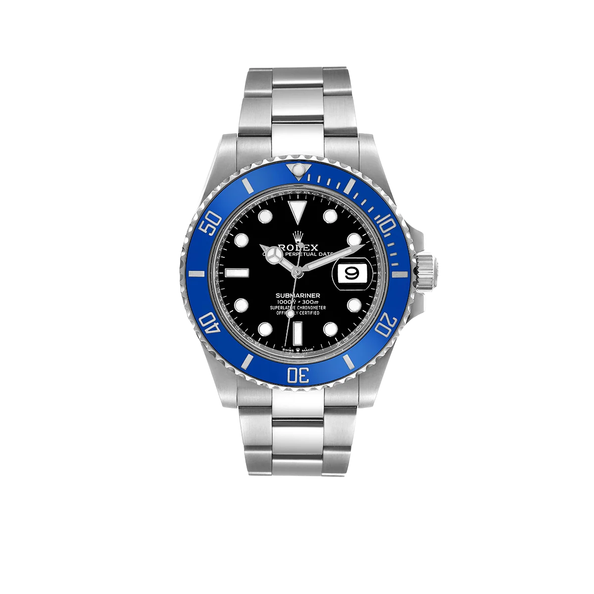 Submariner 41mm Cookie Monster Blue Ceramic Bezel White Gold Mens Watch 126619
