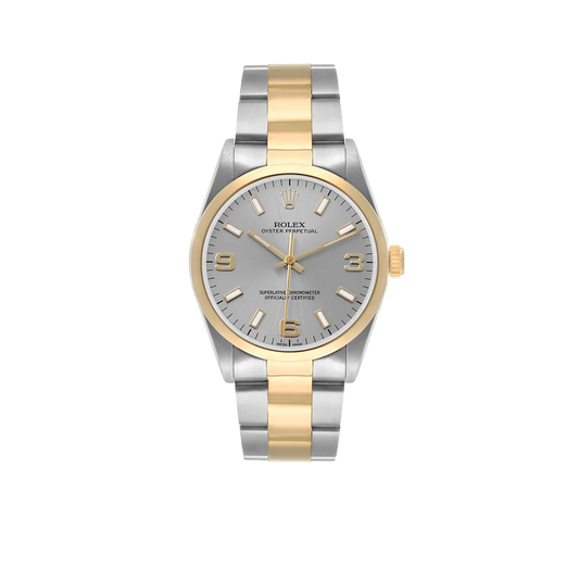 Oyster Perpetual 34mm Steel Yellow Gold Slate Dial Mens Watch 14203