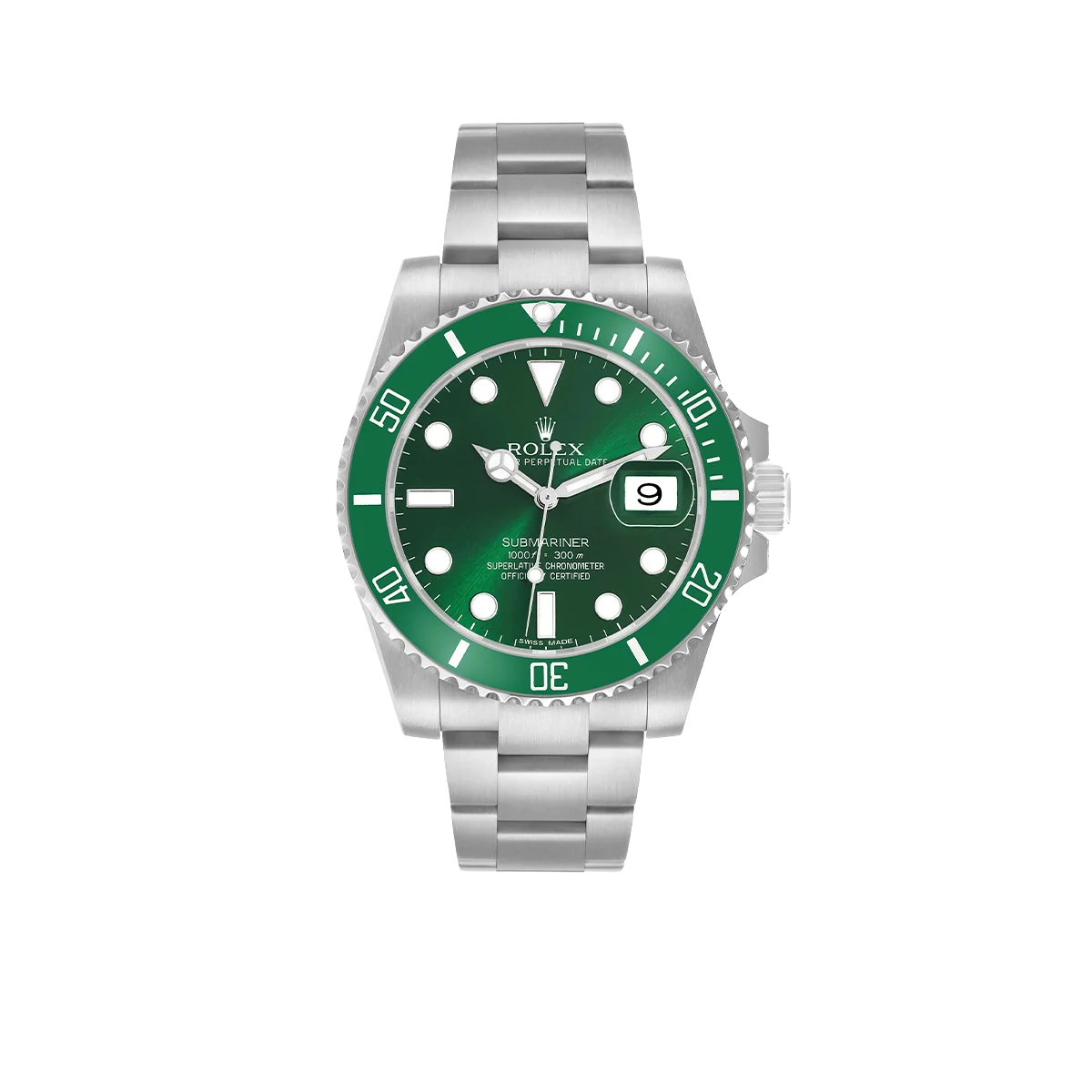 Submariner 40mm Hulk Steel Green Dial Bezel Mens Watch 116610LV