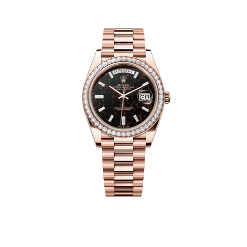 Day-Date 40 228345RBR Rose Gold Eisenkiesel Diamond Dial Diamond Bezel