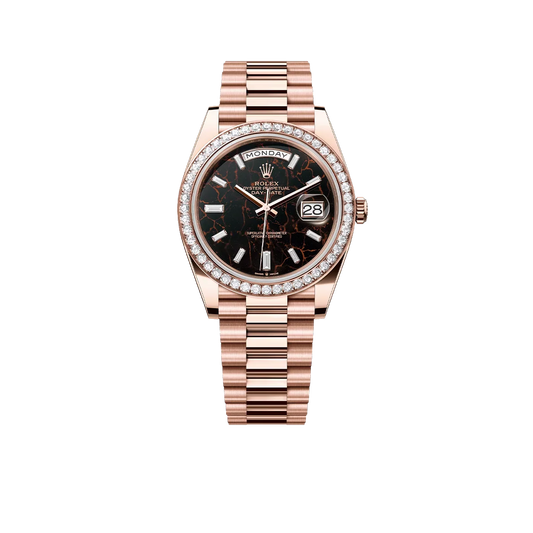 Day-Date 40 228345RBR Rose Gold Eisenkiesel Diamond Dial Diamond Bezel