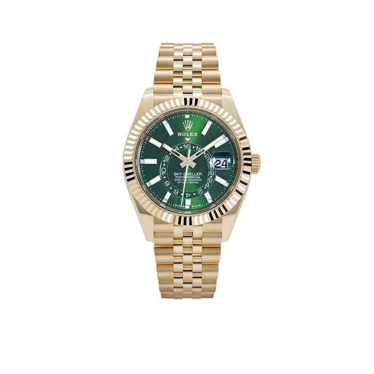 Sky-Dweller 42mm Yellow Gold Bright Green Dial Jubilee 336938 (2025)
