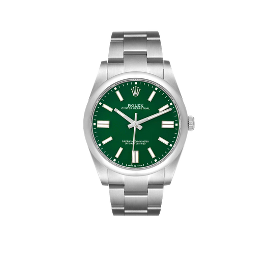 Oyster Perpetual 41mm Green Dial Steel Mens Watch 124300