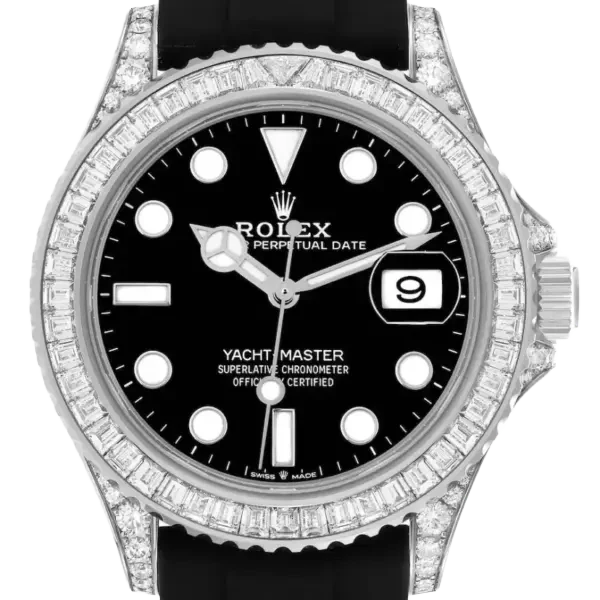 Yacht-Master 42mm White Gold and Diamond-Set / Black / Oysterflex