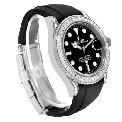 Yacht-Master 42mm White Gold and Diamond-Set / Black / Oysterflex