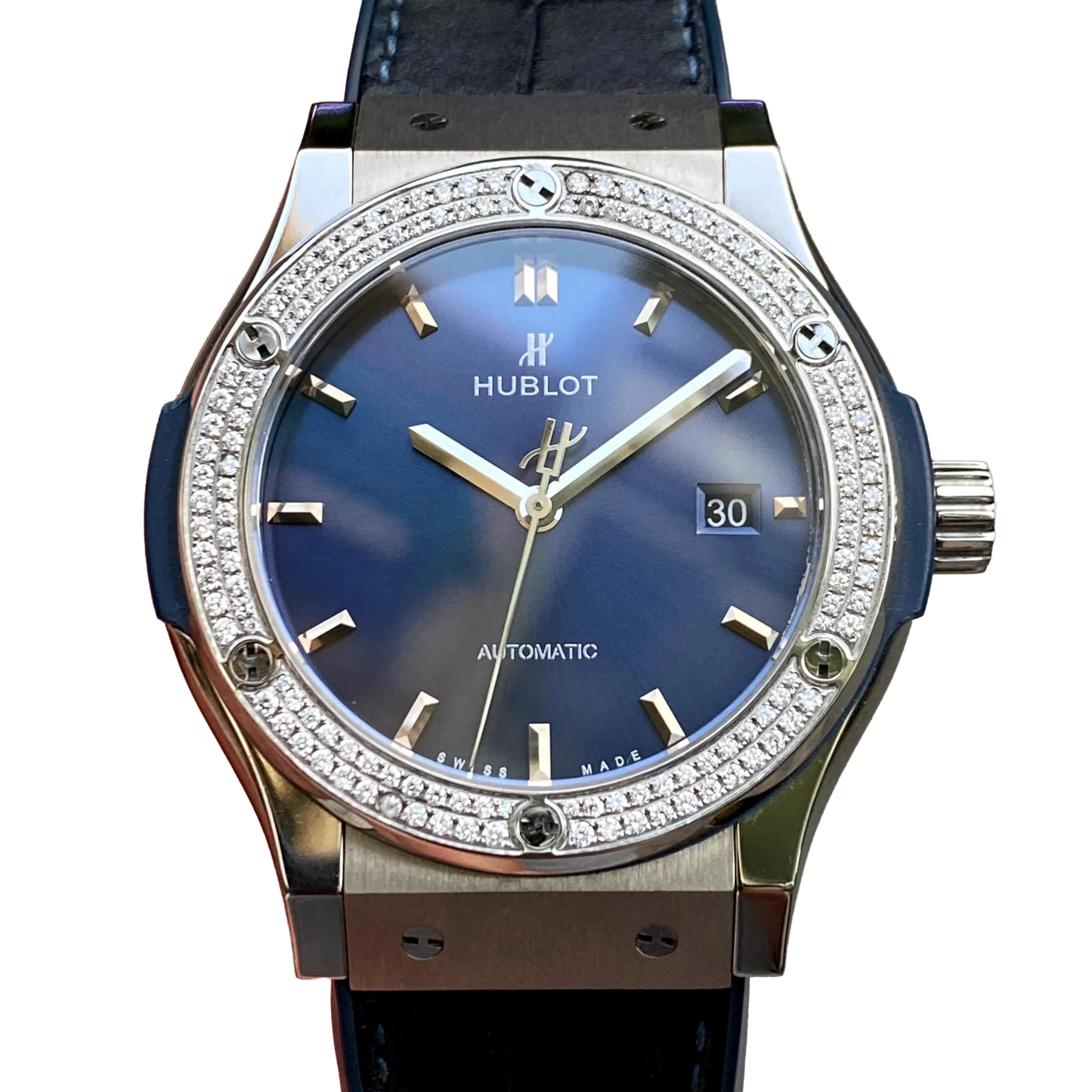 Classic Fusion Blue Titanium 42mm Diamond Benzel 542.NX.7170.LR.1104