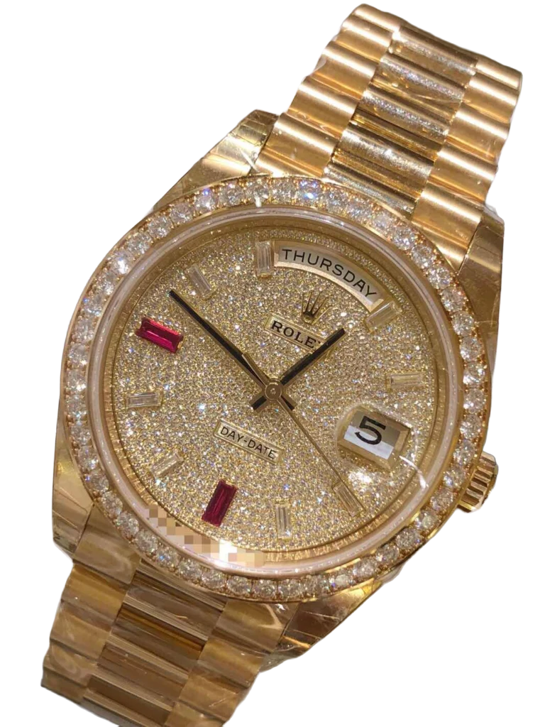 Day-Date 40mm Yellow Gold Diamond Ruby Pave Dial Diamond Bezel 228348RBR