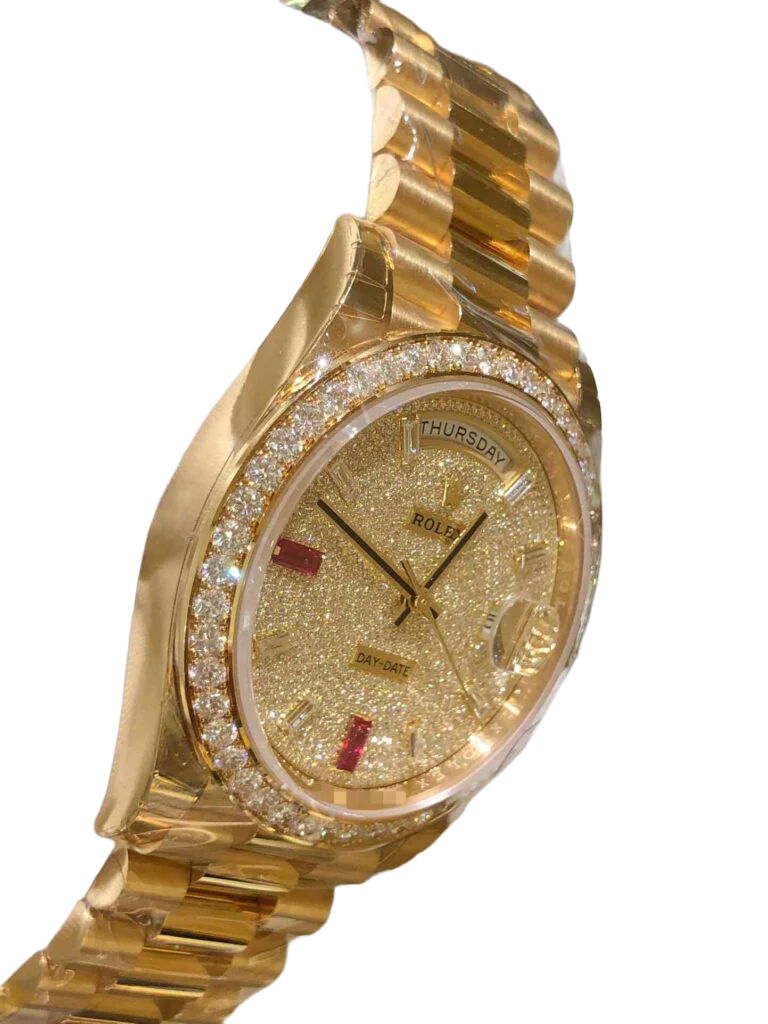 Day-Date 40mm Yellow Gold Diamond Ruby Pave Dial Diamond Bezel 228348RBR