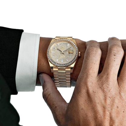 Day-Date 40 228348RBR Yellow Gold Diamond Dial Diamond Bezel