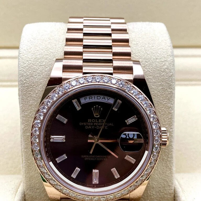 Day-Date 40mm President Rose Gold Diamond Mens Watch 228345