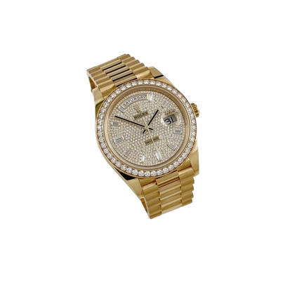 Day-Date 40 228348RBR Yellow Gold Diamond Dial Diamond Bezel