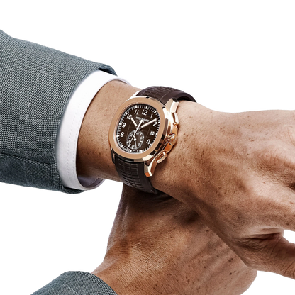 Aquanaut 42mm 5968R-001 Chronograph Rose Gold Brown Dial