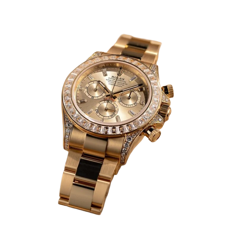 Daytona 18K Yellow Gold Gold Sundust Dial Diamond Bezel Oyster Bracelet 40 mm 126598TBR